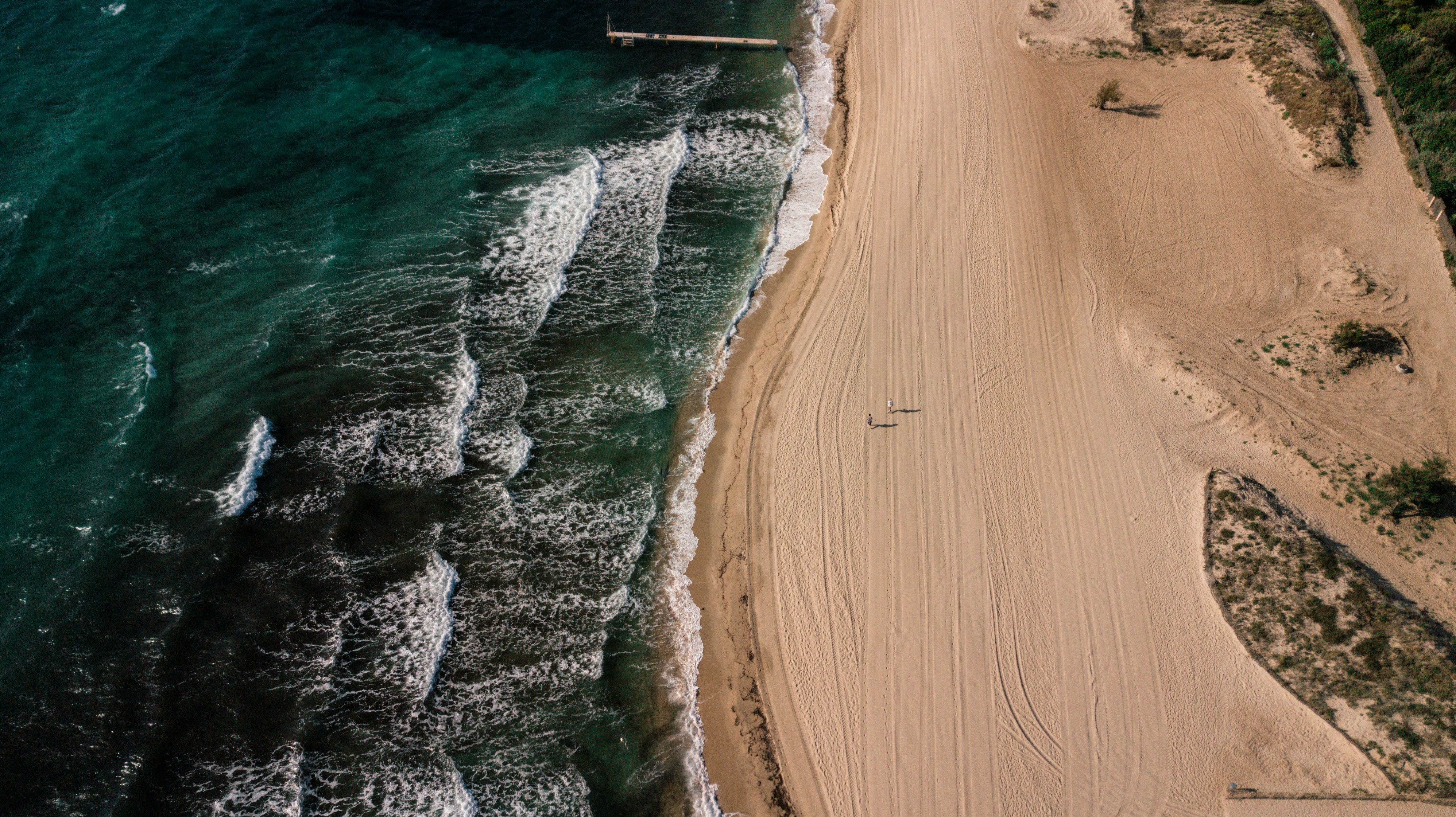 person walking on shore during daytime