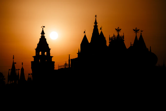 Sunset casting golden hues over the intricate spires of Sagrada Família.