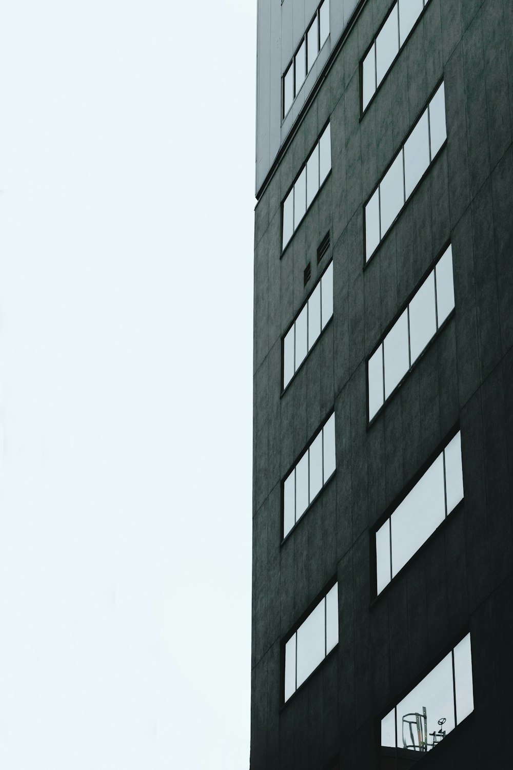 architectural photography of black building