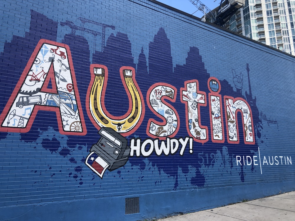 Austin Howdy graffiti wall art