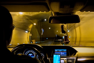 man driving vehicle