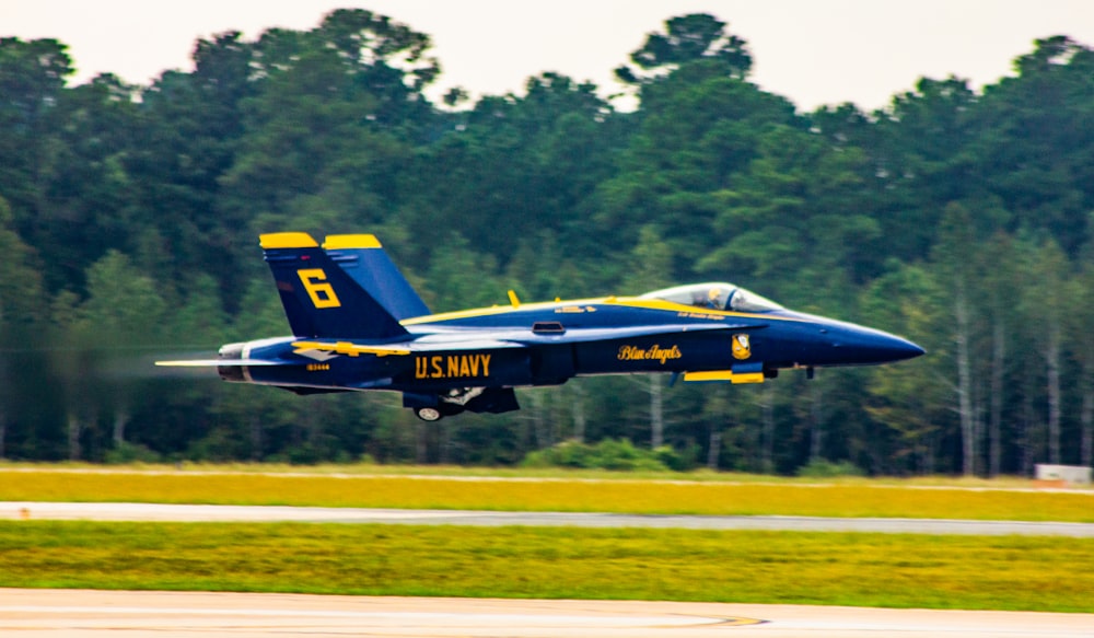 flying blue and yellow plane