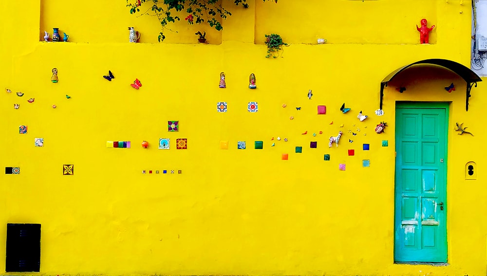 yellow concrete house