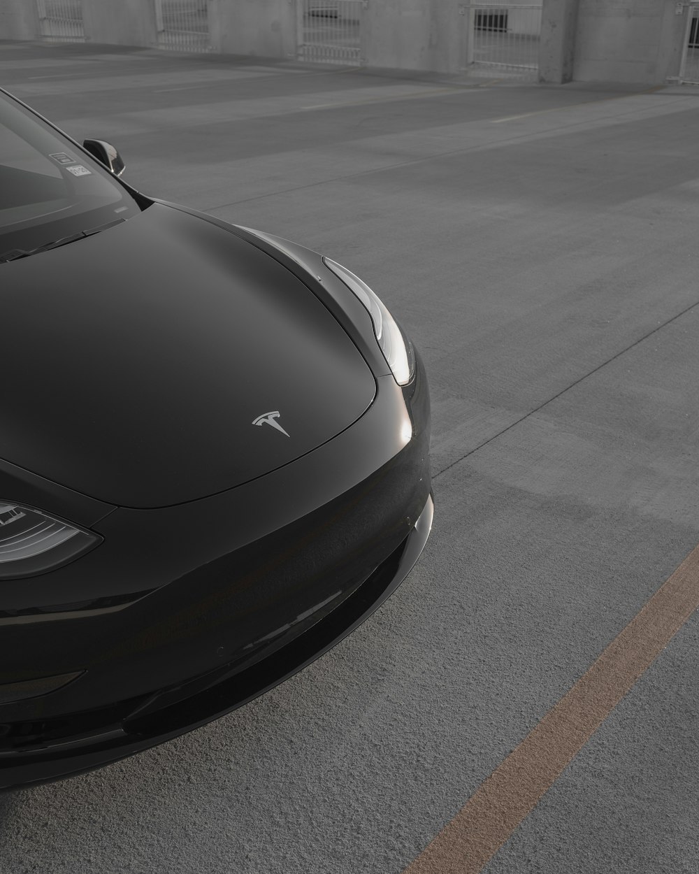 black Tesla car