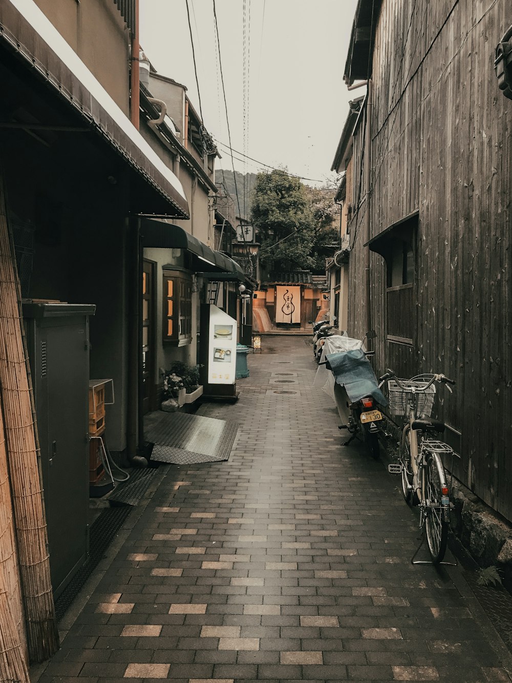 bicycle parked near building