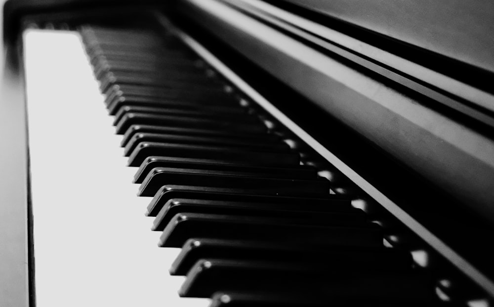 black and white piano