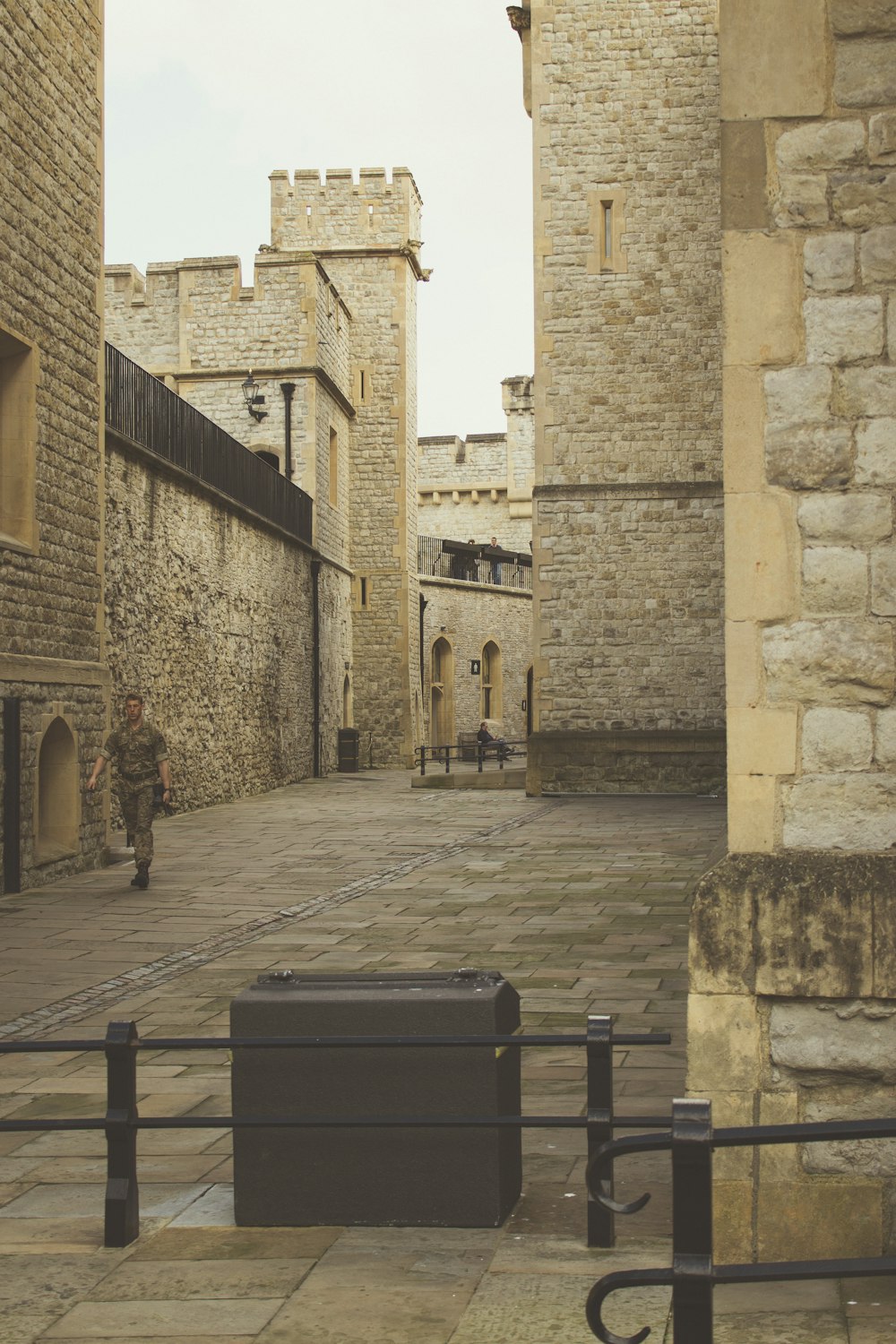 soldier walking in castle vicinity