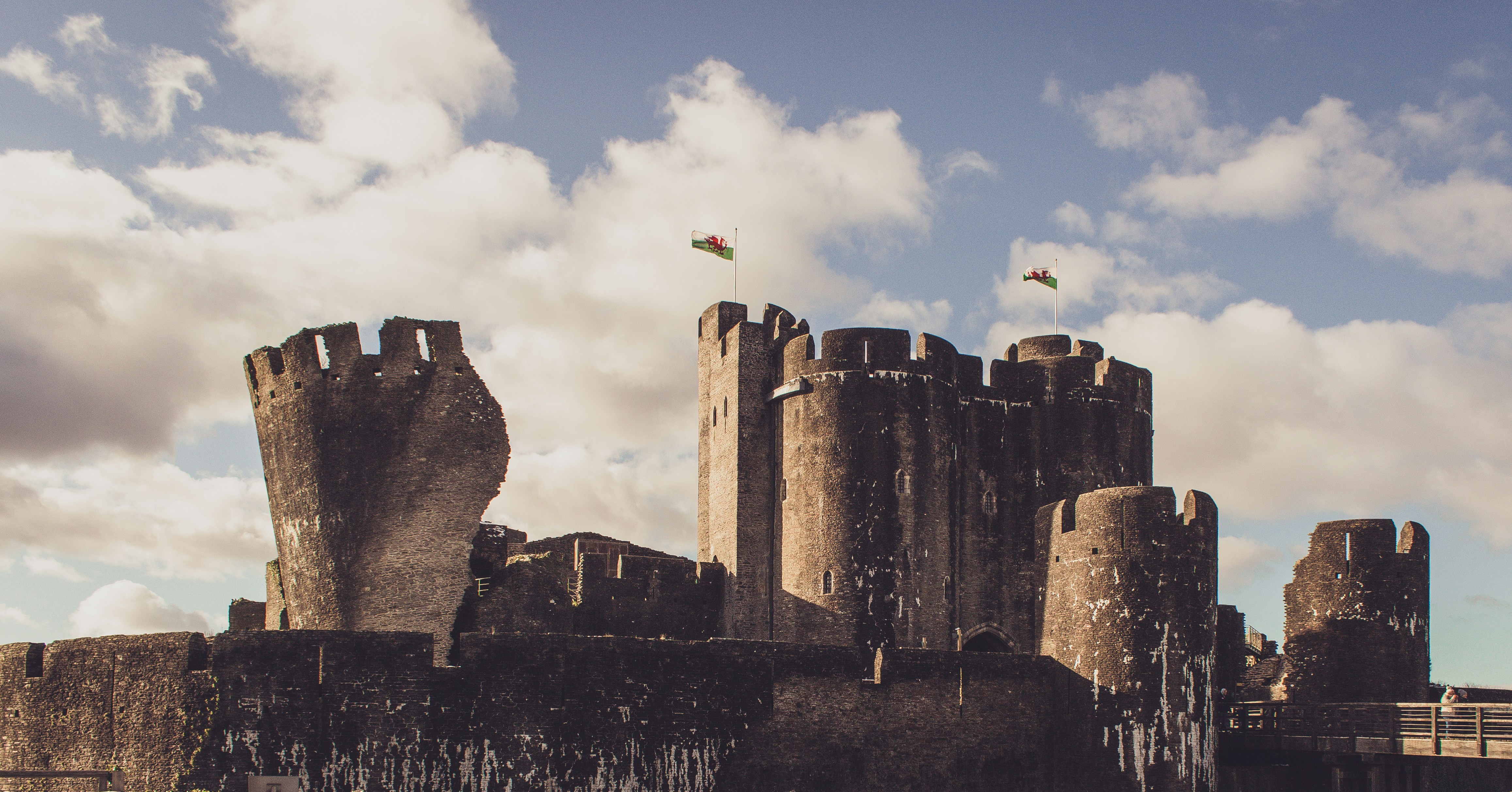 Edinburgh Castle under white and blue skies