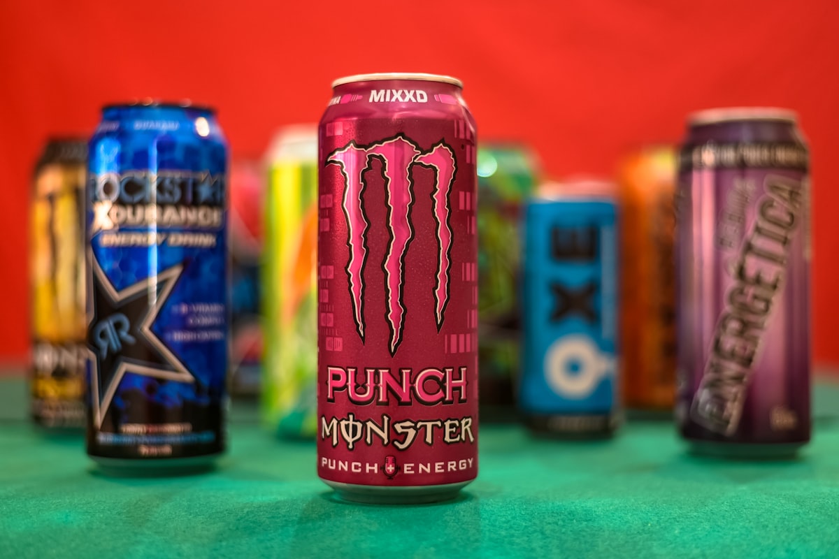 Monster energy drink can representing the global beverage industry's growth