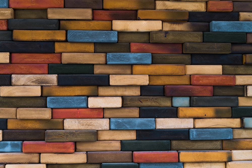a close up of a wall made out of wooden planks