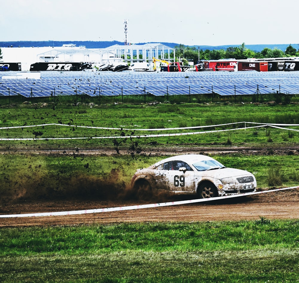 car racing on mud