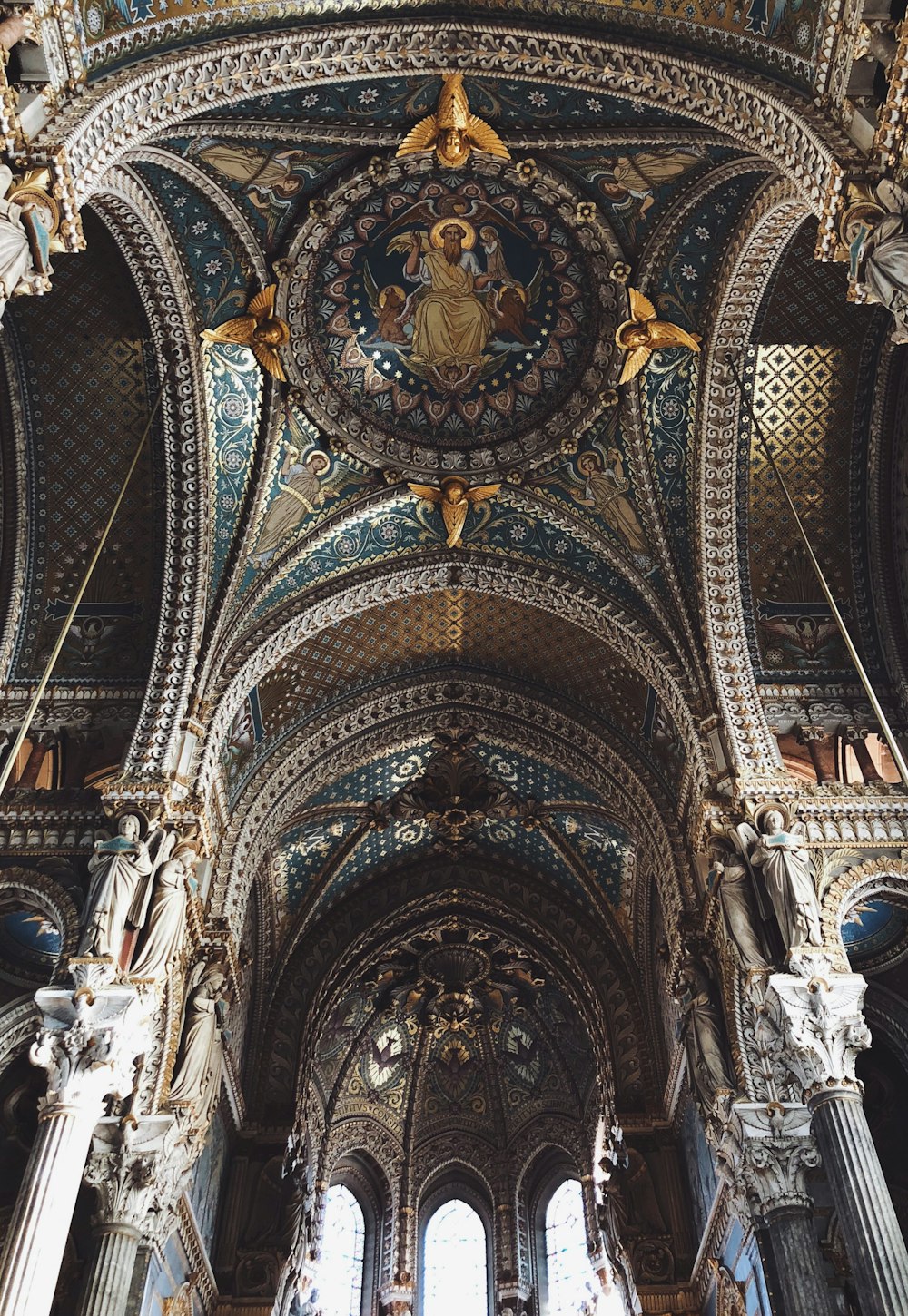 black and brown building ceiling