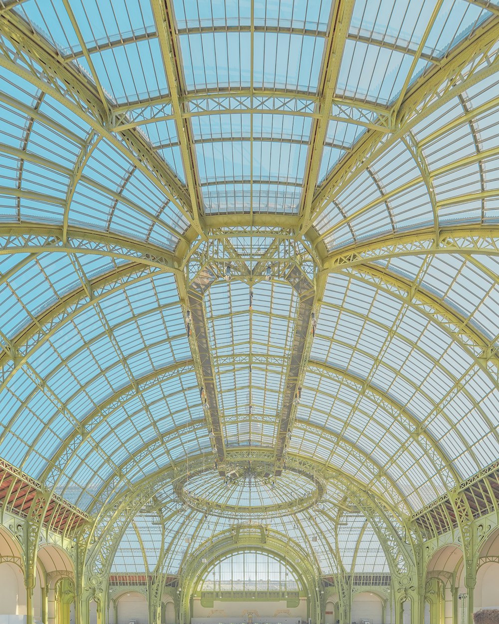 low-angle photography of glass ceiling