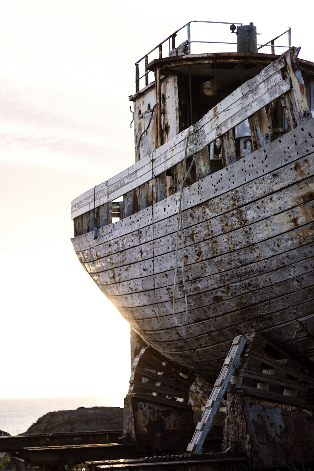 brown rusted metal ship