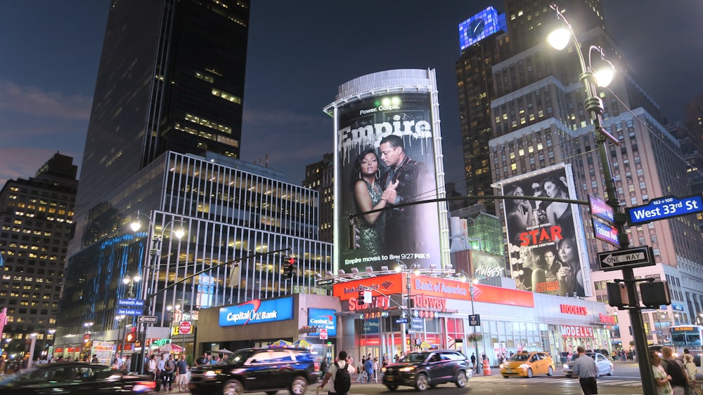 LED signage at night