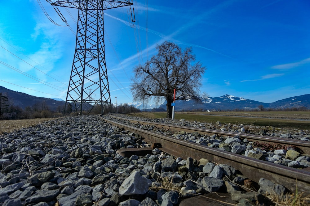landscape photo of a train railway