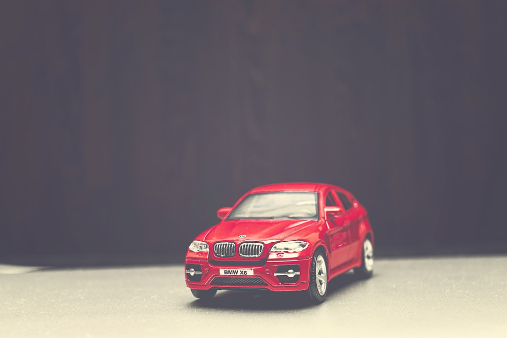 red BMW vehicle scale model