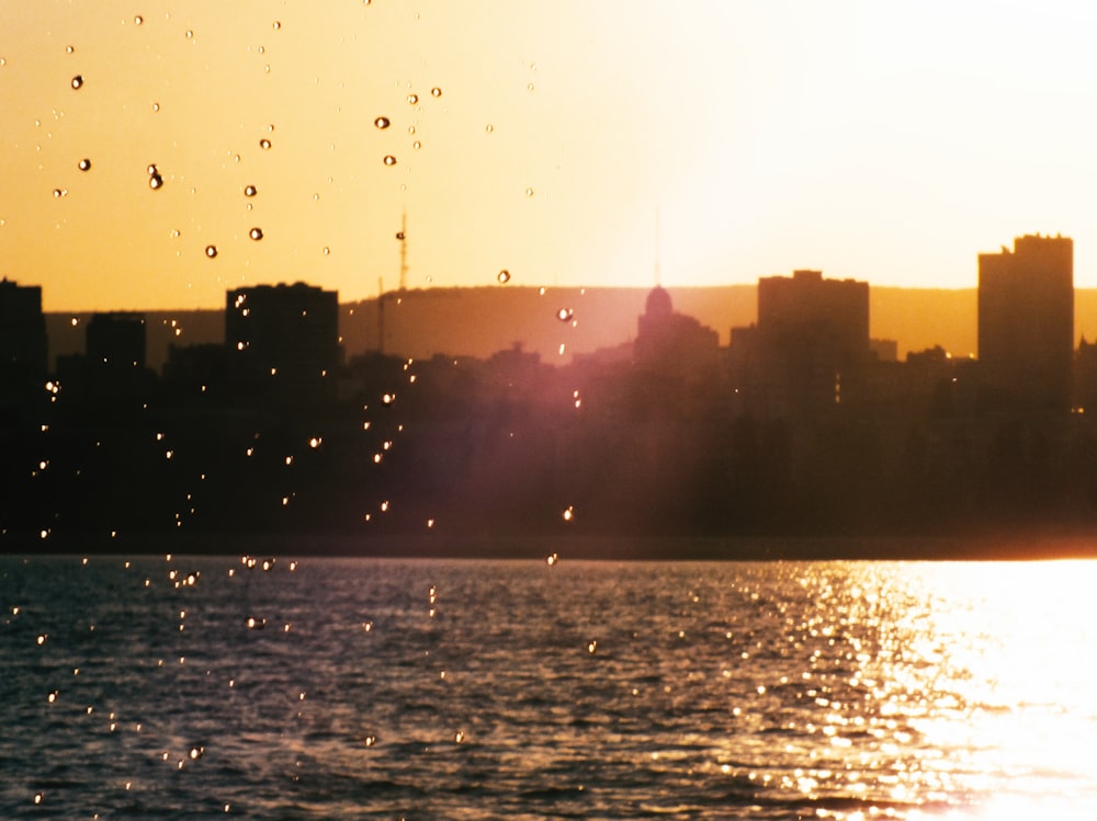 silhouette of building near body of water during daytime