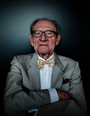 man wearing grey blazer