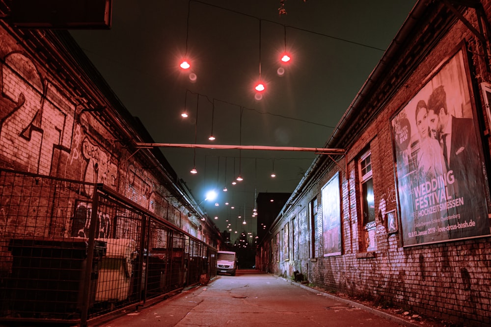 empty alley during nighttime