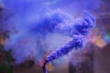 A vibrant smoke cloud captured in slow motion.