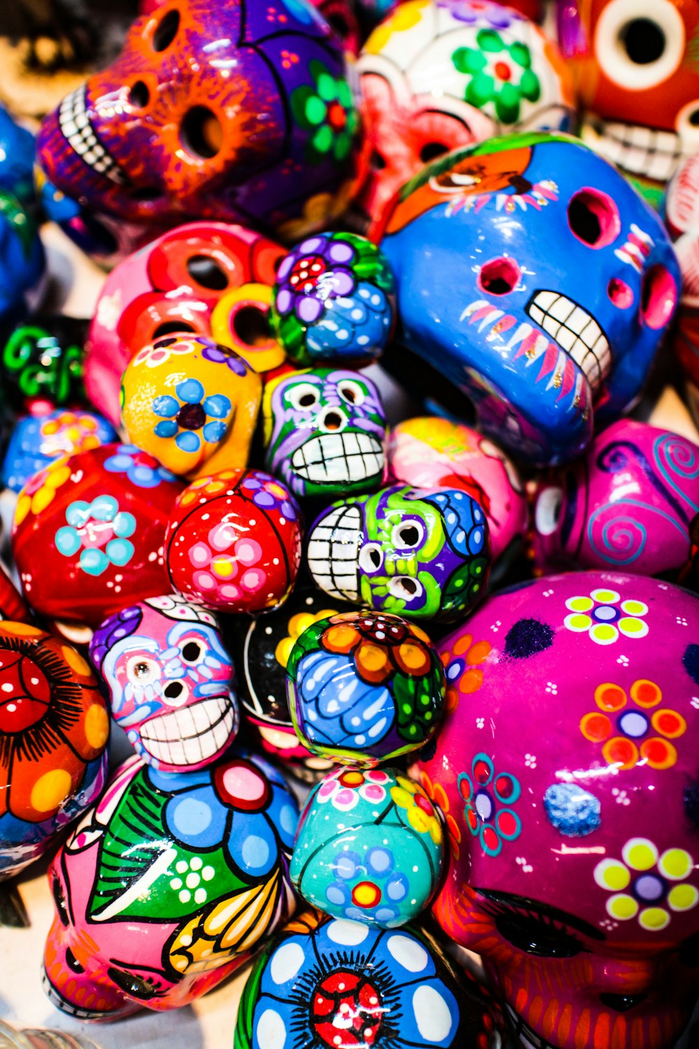 assorted-colored Sugar Skull wallpaper