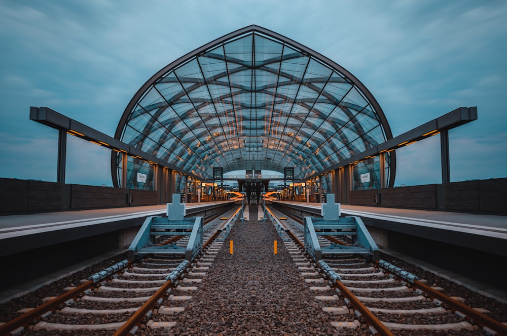 brown and white train trail