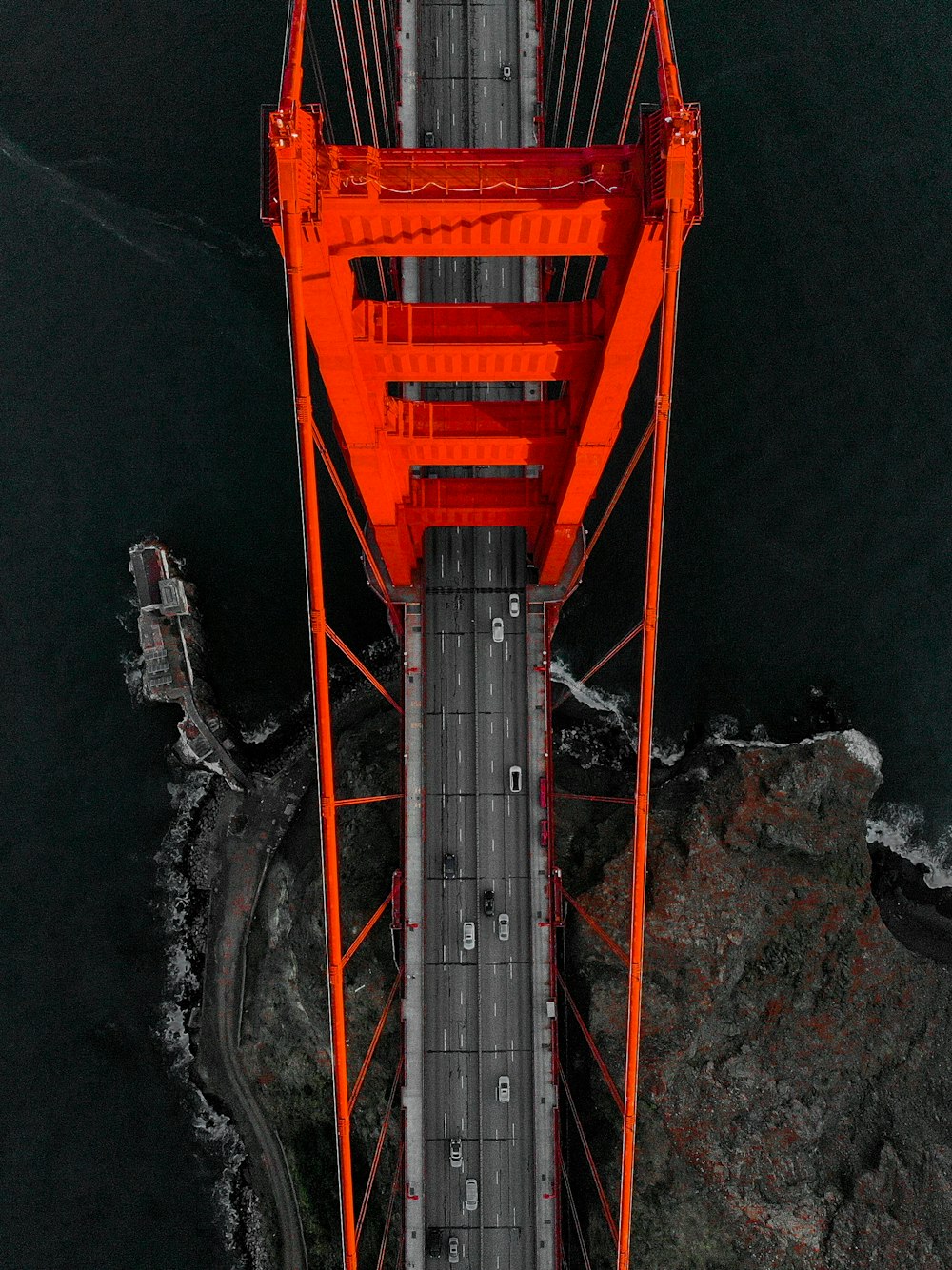 aerial photo of Golden Gate bridge