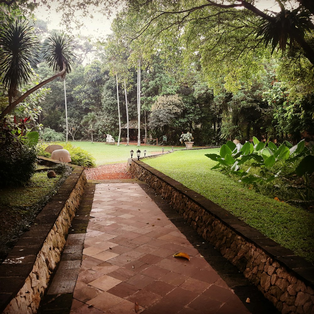 brown concrete walkway