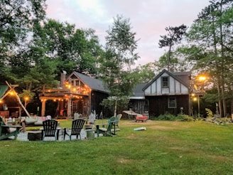 fire pit in backyard