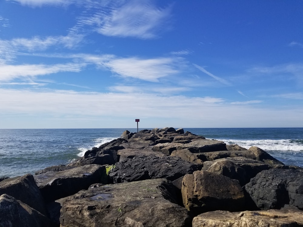 rock formation on seashore