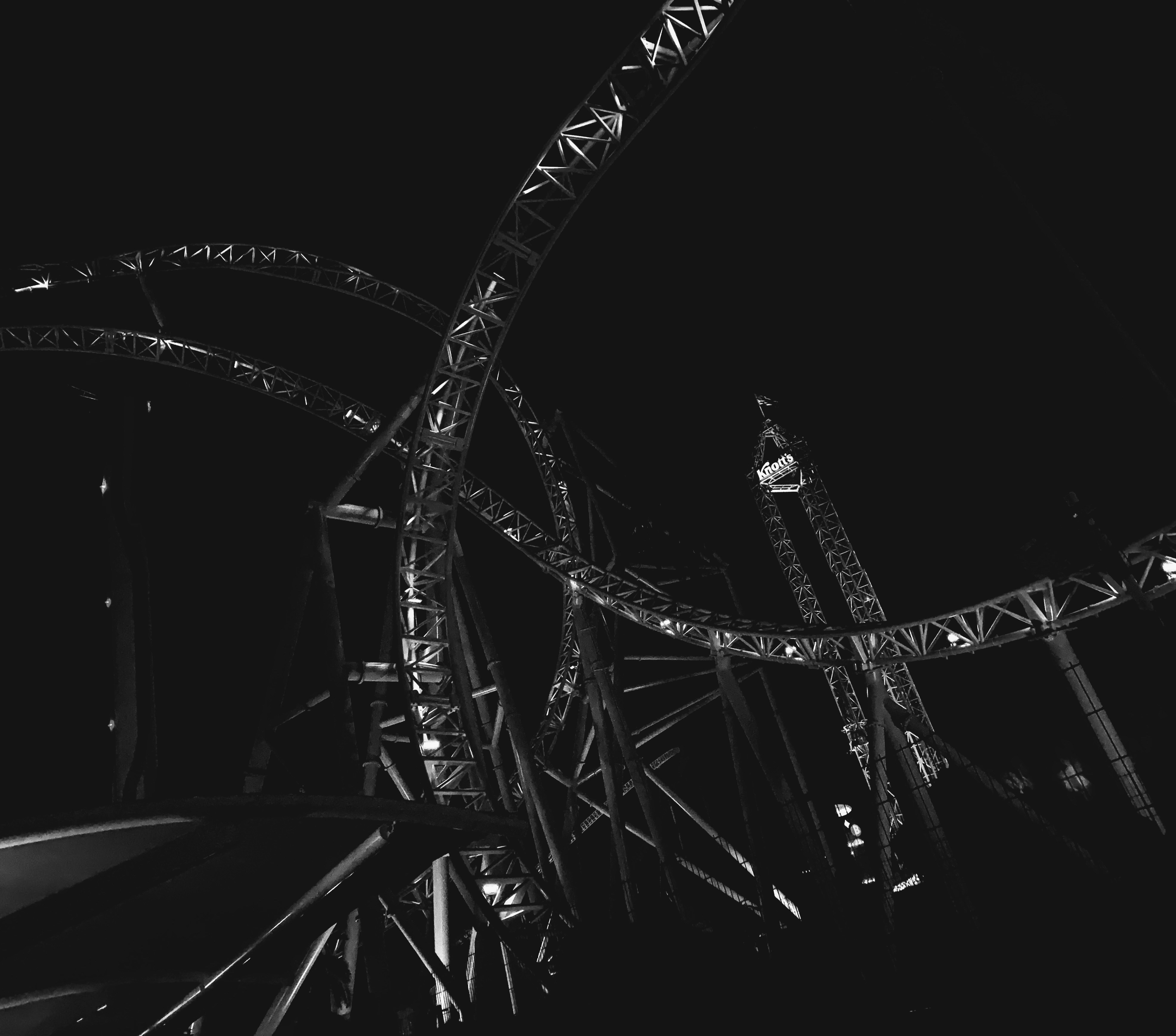 grayscale photography of concrete structure