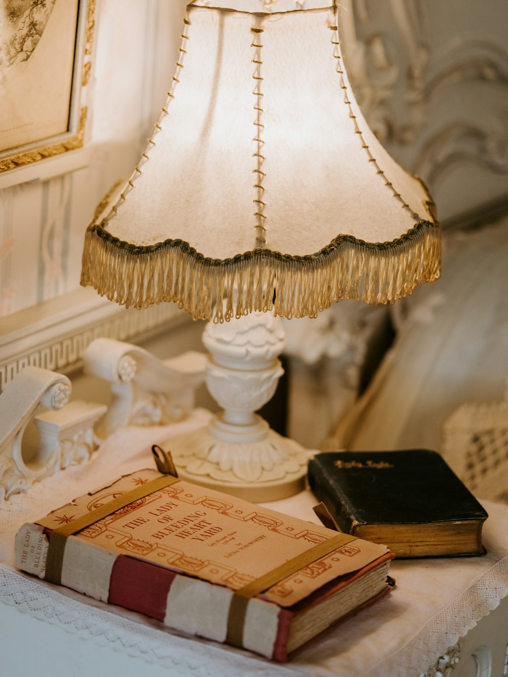 white table lamp