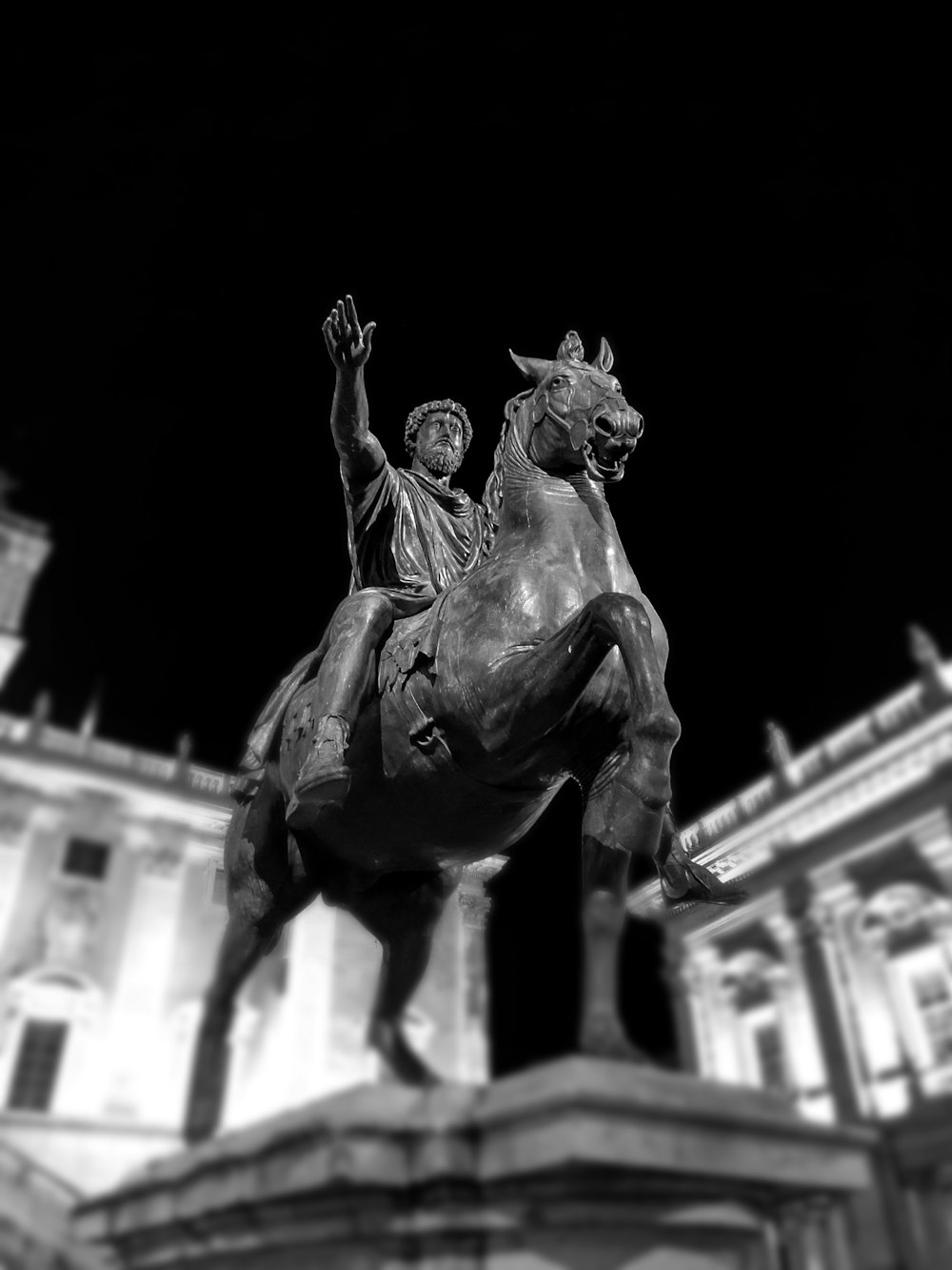 man riding horse statue