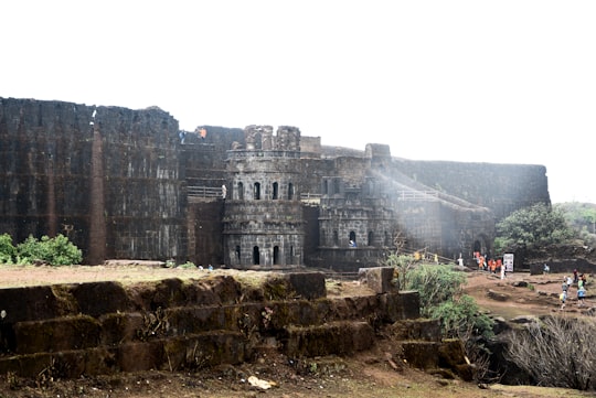 gray concrete chateau in Raigad Fort India