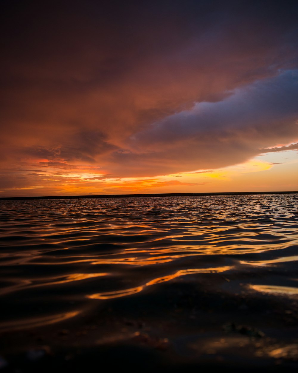 body of water during golden hour