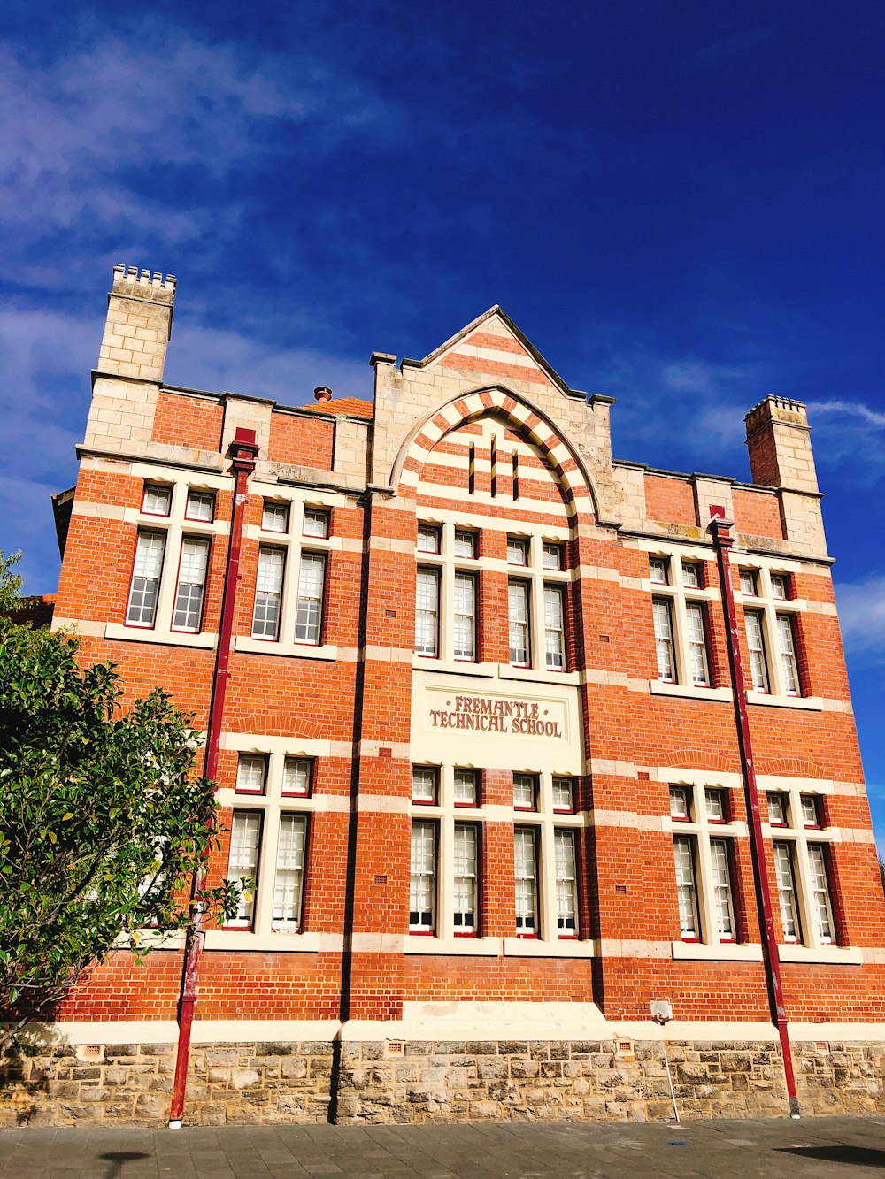 brown and white building