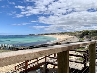 green dock in beach