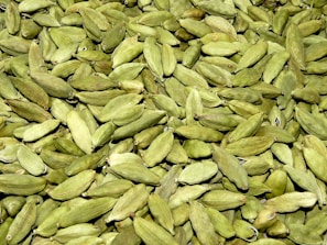 Workers carefully sorting and grading cardamom pods by hand in a clean facility