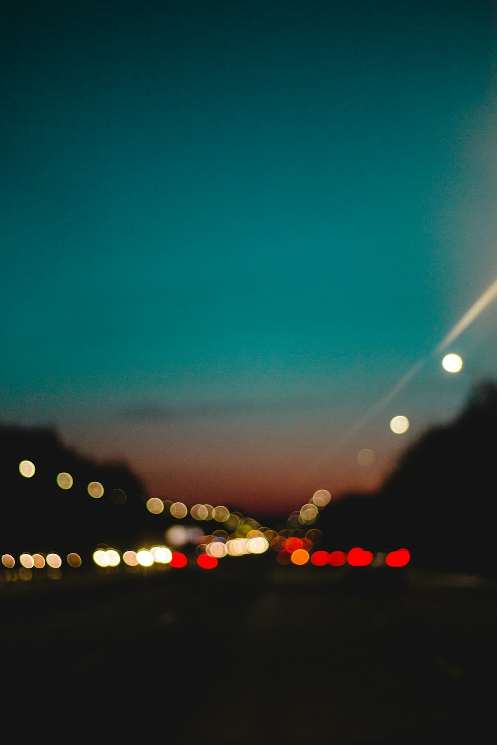 Fotografía bokeh de carretera