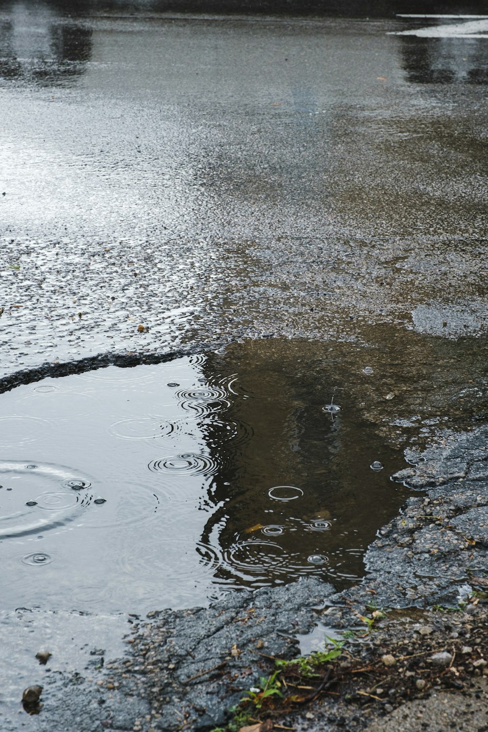 body of water on road