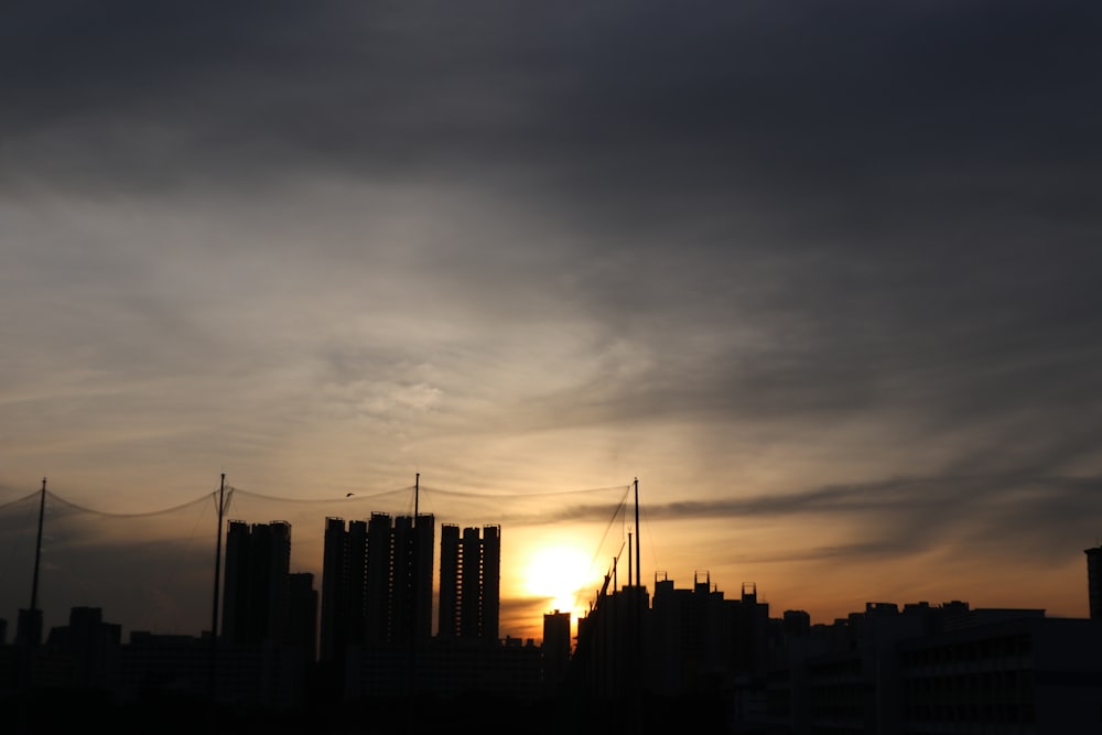 silhouette photography of building