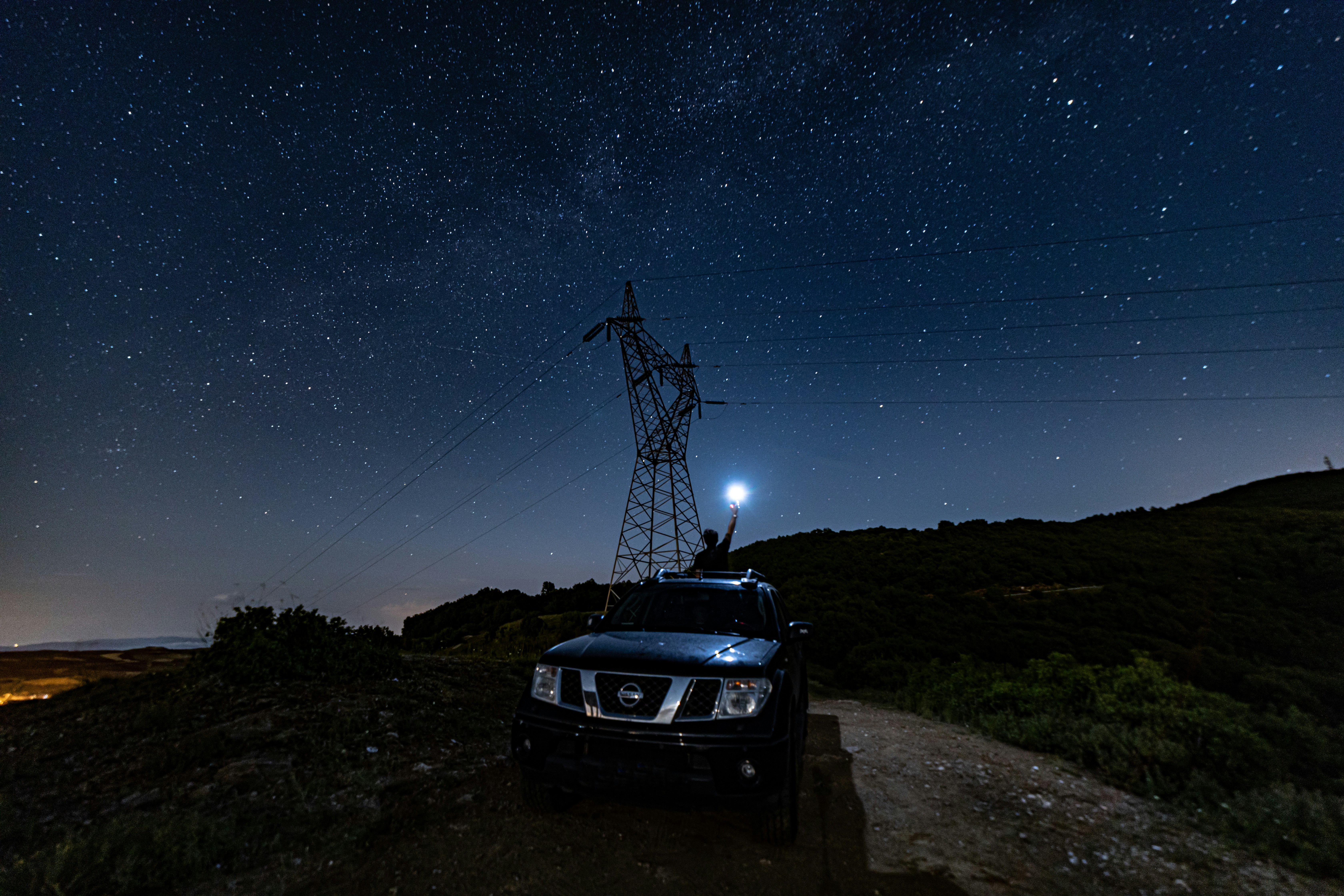 black Nissan vehicle