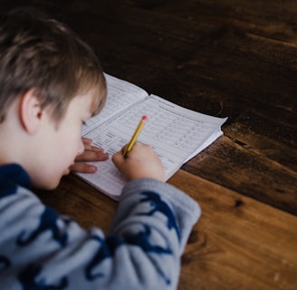 boy writing