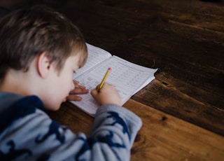 boy writing