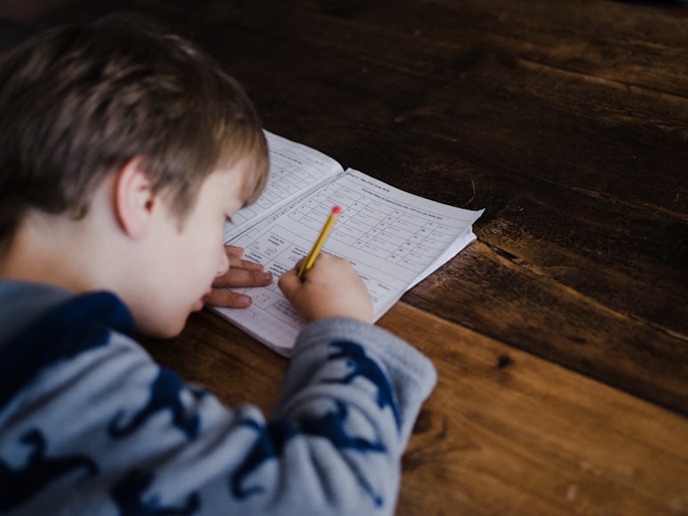 boy writing