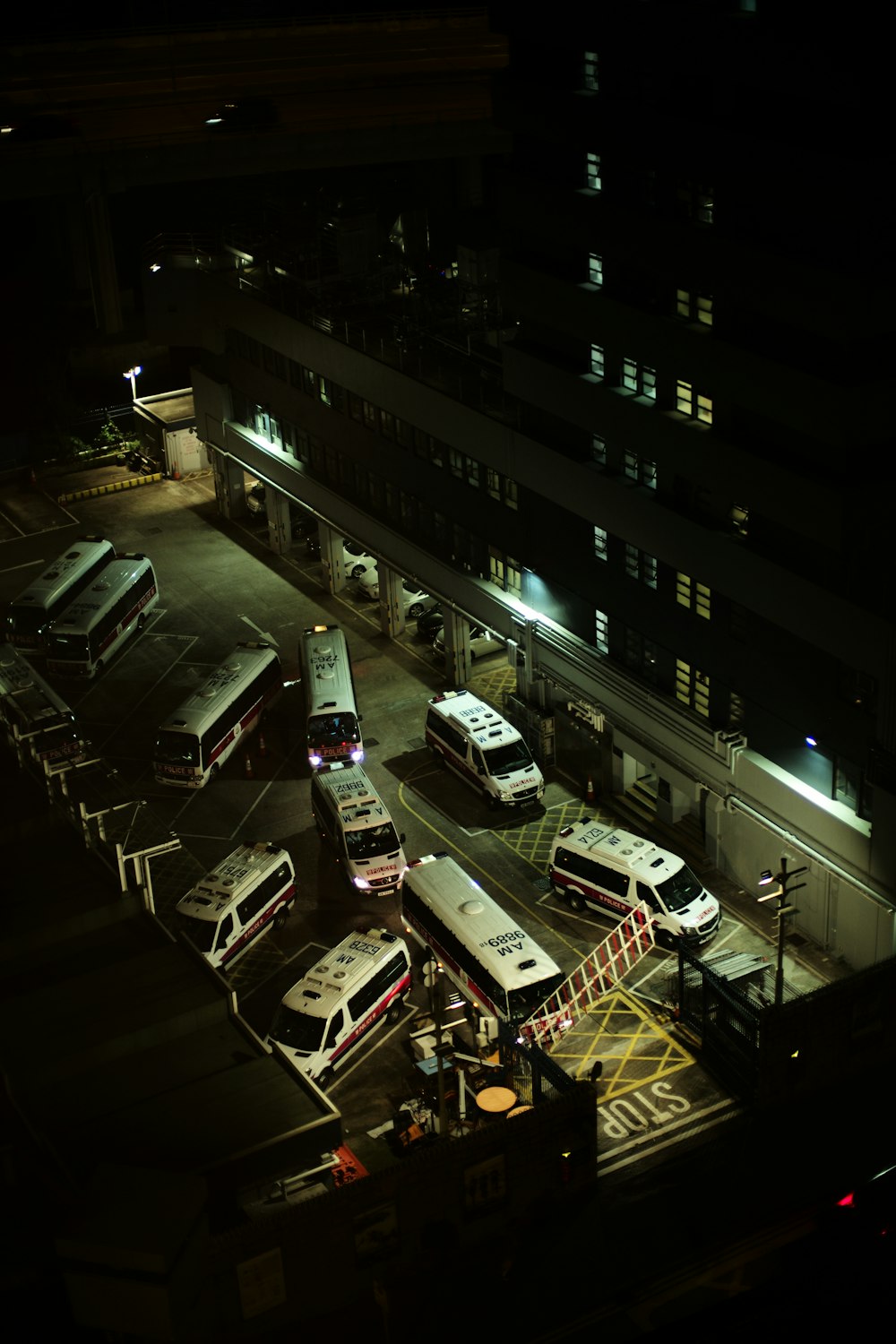 parked vehicles at night