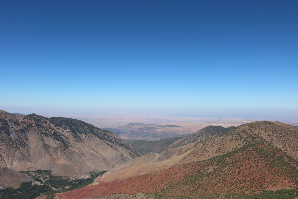 mountain range under clear blue sky