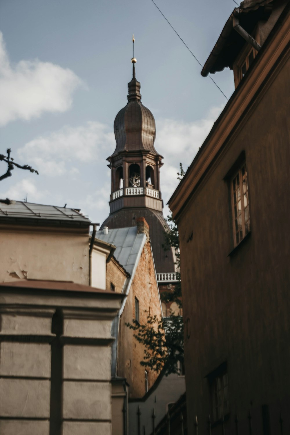 brown church steeple