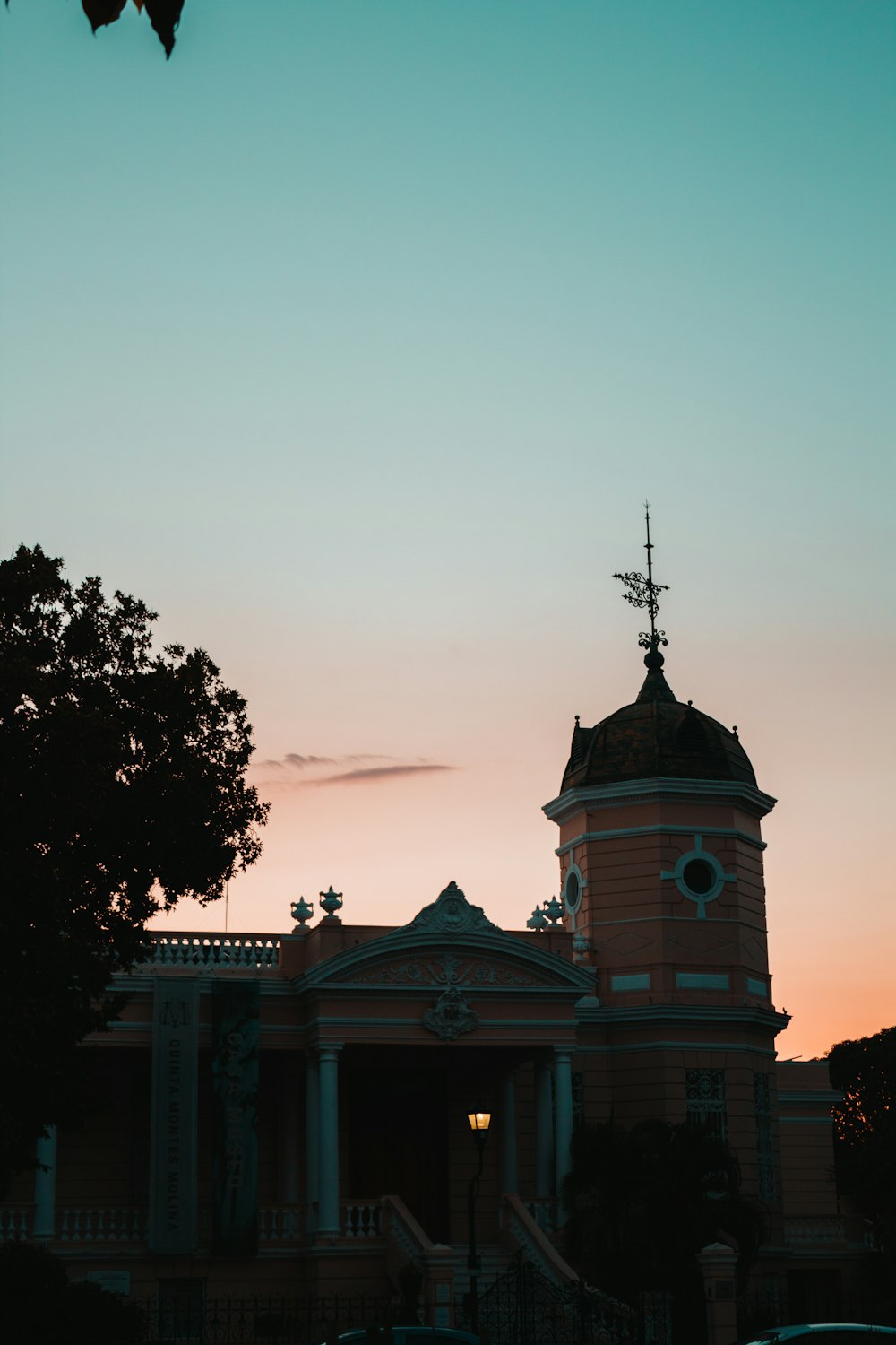 pink and brown domed building